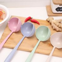 Wholesale Solid Color Spoons Long Handle Plastic Big Two In One Soup Scoop Originally Fashion Ladle Kitchen Nordic Style lx K2