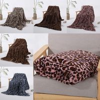 Wholesale Winter Warm Plush Blankets Pink Brown Khaki Leopard Printing Blanket baby women Blanket Chair Sofa Home Decor WQ99