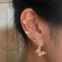 Wholesale Women Butterfly Earring Jewelry Pattern Fashion Dangle Eardrop Butterfly Ear Studs Ear Cuff Clip Earrings Suit