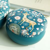 Wholesale Circular Makou Iron Candle Jar Deer Unicorn Flamingo Pattern Personal Family Retro Tea Gift Candy Box yy J2