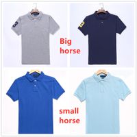 Wholesale mens T Shirts Short sleeve Big or small horse Plus size S XL multiple colour Embroidery label Hommes Classic business casual Top Tee Cotton breathable polos