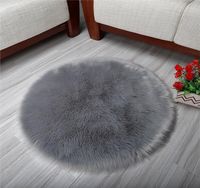 Wholesale Carpets Wool like Fabric Carpet Round Mat Long Velvet Yoga Bedroom Living Room Dresser Decorative Modern Minimalist