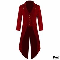 Wholesale Men s Suits Blazers Coat Fashion Steampunk Retro Tailcoat Jacket Long Sleeve Single Breasted Gothic Uniform Plus Size XL