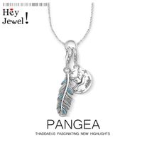 Wholesale Chains Charm Necklace Feather Disc Coin Winter Fashion Filigree Jewelry Europe Sterling Silver Bijoux Gift For Women Men