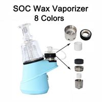 Wholesale SOC Wax Vaporizer Glass Bongs Water Pipes Rechargeble mAh Starter Kits Portable Beaker Bongs Dab Rigs Vape Concentrate Dabber Pipes