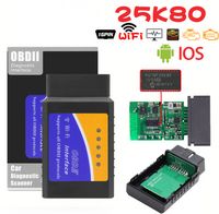 Wholesale 25k80 ELM327 v1 wifi OBD OBD2 Car Diagnostic Scanner elm wi fi OBDII Scan Tool for Android IOS For Iphone Wireless
