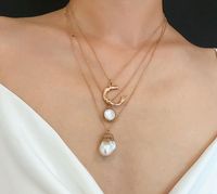 Wholesale pearl teardrop girl necklace womens k fashion necklace set woman cheap jewelry bead gold sale jewellery