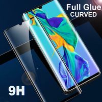 Wholesale 9H Full Glue Tempered Glass Screen Protector for Huawei P30 Pro Mate Curved Coverage Adhesive Thin Clear Protective Film