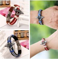 Wholesale Love alloy genuine leather wrist with lovers jewelry and lovers Bracelet DMFB449 mix order pieces a Slap Snap Bracelets