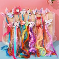 Wholesale Cosplay Wig Unicorn Hair Band Fashion Butterfly Hairs Ornament Princess Children Ribbons Colored Headband Accessories hs K2