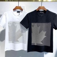 Wholesale 2021 Fashion Icon Designer Mens Women t Shirt dt036 Off Summer Classic Maple Leaf Tees Essentials White Letters Print Casual Clothing