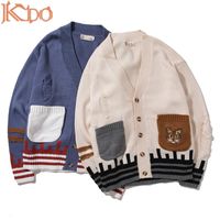 Wholesale Men s Sweaters Men Cardigan Sweater Blue White XL XXL Fashion Cotton Soft Casual Loose Winter Spring Vintage Pullover Korean Knitted To