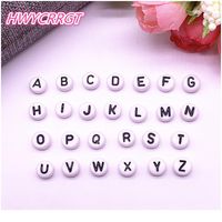 Wholesale 100pcs x4mm A z White Round Alphabet Letter Acrylic Loose Spacer Beads For Jewelry Making Diy Bracelet Acc jllRMq