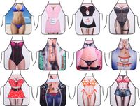 Wholesale Aprons Sexy Funny Digital Printed Apron For Women Man Adult BBQ Cleaning Cooking Apron Daily Home Kitchen Baking Accessories cm Gifts