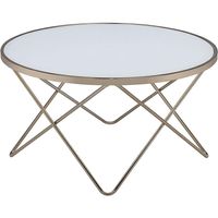 Wholesale US Stock Living Room Furniture ACME Valora Coffee Table in Champagne Frosted Glass a00