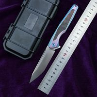 Wholesale NEW folding knife S35VN blade titanium alloy carbon fiber handle outdoor camping survival kitchen knife fruit knife EDC tool