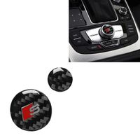 Wholesale Car Carbon Fiber Multimedia Knob Decorative Sticker for Audi A6 S6 C7 A7 S7 G8 Left and Right Drive Universal