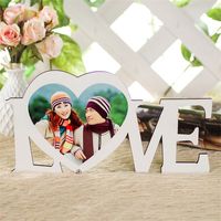 Wholesale Board Picture Sublimation Blank Painting Wooden LOVE Heart HDF Ornament Stand Home Living Room White Eco Friendly xm L2