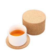 Wholesale Natural Coffee Cup Mat Round Wood Heat Resistant Cork Coaster Mat Tea Drink Pad Table Decor CCD3566
