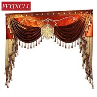 Wholesale Custom Made Pelmet Valance Europe Luxury Curtains for Living Room Window Lace Beads Curtains for Bedroom1