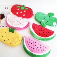 Wholesale Pencil Cases Cute Fruit Watermelon Case Cosmetic Bag Pen Box For Girls Gift Stationery Cactus Plush School Office Supplies Students1
