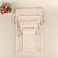 Wholesale Blank Christmas Drawstring Storage Bag Cotton Canvas Stuff Sack for Candy wine Gifts Package Santa Jewelry Bag buddy bags pouch