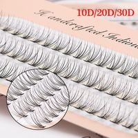 Wholesale False Eyelashes Clusters Box Individual Handmade Soft Wispy Flare Knot Free Eye Lashes Extension C Curl D D D