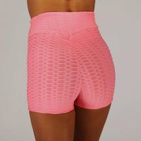 Wholesale Yoga Outfits Jacquard Shorts Women Running Gym Leggings High Waist Sport Wear Polyester Spandex Seamless Jogging Clothing