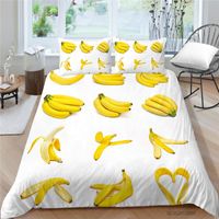 Wholesale 3D Banana Bed Set Queen Size Creative High End Duvet Cover King Twin Full Single Double White Bedding Set Comfortable