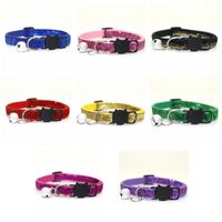 Wholesale Fashion Round Cat Collars Bell Cat Face Pet Cat Cute Lovely Necklace Neck Strap Safety Buckle Adjustable Pet Lead Accessory