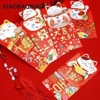Wholesale Gift Wrap Lucky Chinese Red Envelopes Cat Year Pockets Packet Packaging For And Party Box