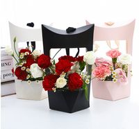 Wholesale Gift Wrap Kraft Paper Bag Flower Box Handbag Waterproof Bouquet Florist Bags Valentine s Day Rose Packaging Party Decoration