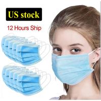 Wholesale US stock Colors Disposable Face Masks pink white with Elastic Ear Loop Ply Breathable Dust Air Anti Pollution Face Mask mouth masks adult C0120