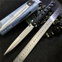 Wholesale Cold Steel SXP Ti Li te XL Folding Knife Stiletto Sword Satin Plain Blade Black ZyEx Handle Outdoors Camping Hunting Tactical Knives