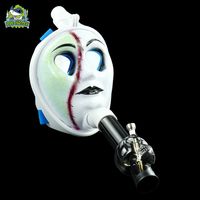 Wholesale Facial Gas Mask water pipe smoking pipes wax burner Acrylic skull head plastic tube