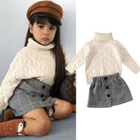 Wholesale INS Autumn Toddler Kids Girls Clothing Sets Clothes Sweater Fall Winter Knitted Pullover Skirts Suit Spring Long Sleeves Outfit