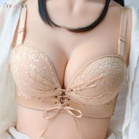 Wholesale Bras Logirlve Sexy Women Underwear Bralette Push Up Bra Wire Free Invisible Top Strapless Lace Lingerie Seamless Brassiere