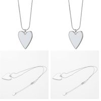 Wholesale Sublimation Blanks Stainless Steel Chains Love Heart Pendants Charm Women Female Necklaces Valentines Romantic Gifts mo N2