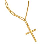 Wholesale Stainls steel dainty cross initial necklace jewelry