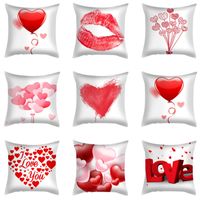Wholesale 45 CM Valentine s Day Pillow case Polyester White Pillow Cover Cushion Cover Decor Pillow Case Blank Car Decor Gift T1I3493
