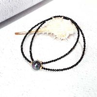 Wholesale Faceted LiiJi Unique Tahitian Choker Necklace Real Beads Black Spinel Black Shell Pearl Sterling Silver Gold Color Gift Q0531