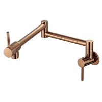 Wholesale Kitchen Faucets Pot Filler Tap Wall Mounted Foldable Faucet Single Cold Hole Rose Gold Sink Rotate Folding Spout Brass