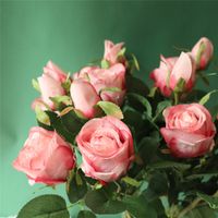 Wholesale Valentine Day Artificial Rose Bulgarian Single Silk Fabric Rose Highly Simulated Festival Party Home Room Flower Decoration