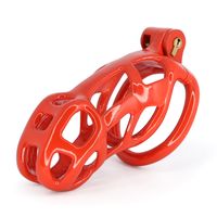 Wholesale 2021 New Design D Printing Cock Cage Red Nylon resin Male Chastity Device Set Penis Ring Bondage Belt Fetish Adult Sex Toys