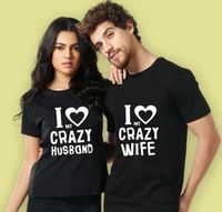Wholesale Women s T Shirt I Love Crazy Husband Wife European And American Couples Short Sleeve T shirts For Men Women Couple
