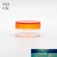 Wholesale 3g g Small Plastic Jar Refillable Lip oil Nail Polish Sample Packaging Orange Empty Cosmetic Cream Round Bottle