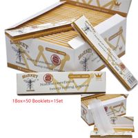 Wholesale 1Box Booklets Set mm Tobacco Smoking Cigarette Rolling Paper Booklet Roll Cigarettes Papers Classic Native Imitation Raw Paper