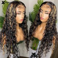Wholesale Lace Wigs x5 Silk Base PU Wig Highlight Blonde Brown Brazilian Remy Water Wave Top Like Human Scalp No Short Hair