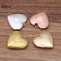 Wholesale BoYuTe Pieces MM Metal Brass Heart Shaped Floating Locket Charms Pendant Factory Direct Sale Photo Locket