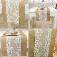 Wholesale Retro European Tablecloth Fabric Linen Middle Lace Ribbon Table Runner Decorate Kitchen Dining Home Party Hotel High Quality mb M2